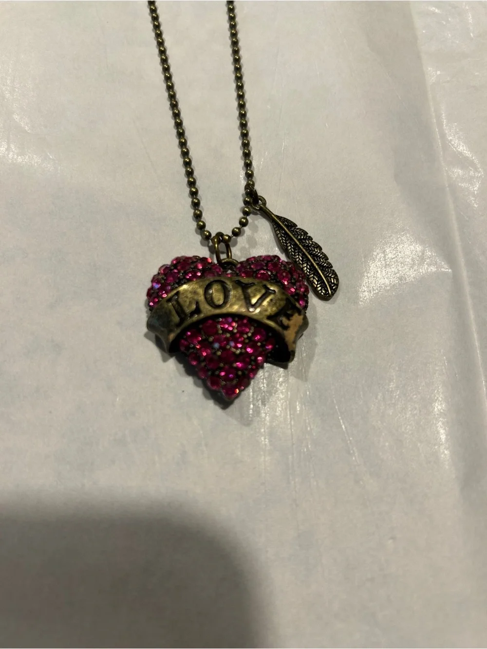 Vintage Betsey Johnson Love Heart Pendant Necklace